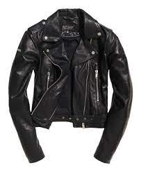 Superdry Tier Leather Biker Jacket Leather Jackets Women Biker Jacket Jackets