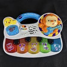 Vtech Toy My Monkey Band Light Amp Sound Musical Kids Piano Keyboard Animals Vgc Kids Piano Vtech Toy Monkeys Band