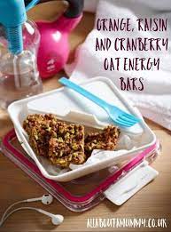 Orange Raisin And Cranberry Oat Energy Bars Recipe Low Carb Low Sugar Low Gi Snacks Energy Bars Recipe Healthy Snack Bars Family Friendly Meals