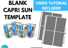 Blank Capri Sun Labels Template Capri Sun Mockup Capri Sun Etsy In 2020 Capri Sun Birthday Party Activities Custom Party Favors