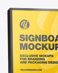 They are made just for the purpose of invitation to anniversary parties so. Square Signboard Mockup In Outdoor Advertising Mockups On Yellow Images Object Mockups