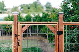 Homeowners looking to protect their family, pets, garden, or. Redwood Fence With Hogwire Mesh