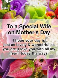 A mother's day wish for a wonderful wife with a beautiful stargazer lily in a vase. Vivid Flower Happy Mother S Day Card For Wife Birthday Greeting Cards By Davia Happy Mothers Day Wishes Mother Day Wishes Happy Mothers Day