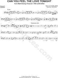 Maybe you would like to learn more about one of these? Can You Feel The Love Tonight Cello From The Lion King Sheet Music Cello Solo In D Major Transposable Download Print Sku Mn0096241