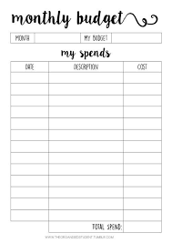 Tumblr Organization Printables Printable Planner Budgeting