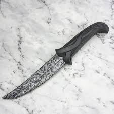 Black And White Ebony Knife Handle Nebula Damascus Persian Dagger With Carved Ebony Handle For Blade Show Table 9q Australianknifemaker Madeforwork Damascus Knife Aesthetic Knife Cool Knives