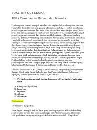 Check spelling or type a new query. Soal Try Out Eduka Pemahaman Bacaan