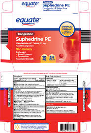 equate suphedrine pe tablet wal mart stores inc