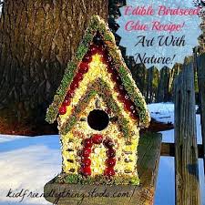 Bird House Crafts For Kids Decorating Birdhouses With Edible Bird Seed Glue Craft Homemade Bird Houses Birdhouse Craft Bird Houses