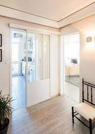 Porte Coulissante Atelier Sur Mesure En Aluminium Blanc Existe Aussi En Anthracite Sable Et Autre Porte Coulissante Porte Coulissante Verriere Porte Verriere