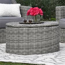 Check out our wicker coffee table selection for the very best in unique or custom, handmade pieces from our coffee & end tables shops. Elle Decor Vallauris Wicker Patio Storage Coffee Table In Gray Dj16022
