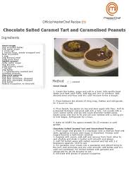 Chocolate Salted Caramel Tart Masterchef Australia Recipe Masterchef Recipes Masterchef Australia Recipes