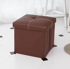 Easy assemble this convertible sofa couch don't need any tools to assemble. 12 Inch Non Slip Foldable Ottoman Storage Stool Leather Footstool Stor Sain Decors
