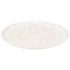 Plateau Rond En Metal Beige Imprime Maisons Du Monde Plateau Rond Maison Du Monde Plateau