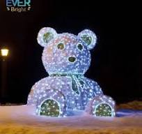 LED Light Teddy Bear Christmas 3D Motif Lights for Outdoor