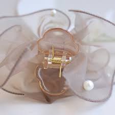 aria designer accessories｜大髮夾】仙氣飄飄透明感波浪珍珠直抓 ...