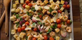 Sheet Pan Shrimp Puttanesca Recipe Food Network Recipes Sheet Pan Dinners Recipes Puttanesca
