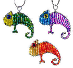 Beaded Chameleon Keychain Or Zipper Pull African Beaded Etsy In 2021 Beaded Animals Beaded Keychains Pony Bead Animals