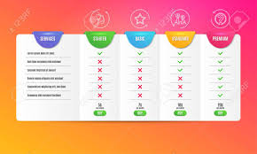 star ab testing and idea icons simple set comparison table