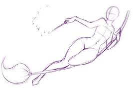 riding a broom pose by rika dono drawing reference poses drawings art poses