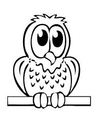 Cutie Owl Owl Coloring Pages Easy Drawings For Kids Dog Coloring Page