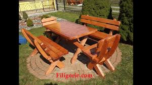 Pergola din lemn cu doua banci. Mese È™i BÄƒnci Din Lemn Seturi De Mese È™i Scaune Din Lemn Pentru GradinÄƒ Filigorie Com Youtube