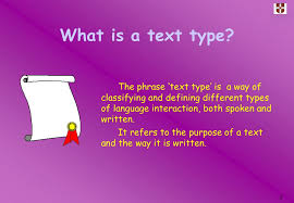 Cite specific textual evidence when writing or speaking to support conclusions drawn from the text. What Is A Text Type The Phrase Text Type Is A Way Of Classifying And Defining Different Types Of Language Interaction Both Spoken And Written It Ppt Video Online Download