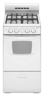 white 20 inch gas range with compact