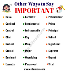 Important Synonym List Of 24 Synonyms For Important With Examples Essay Writing Skills Writing Words English Vocabulary Words