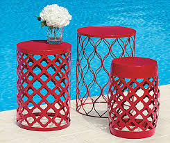 I Found A Red Outdoor Drum Table Collection At Big Lots For Less Find More At Biglots Com Drum Table Painted Side Tables Outdoor Side Table