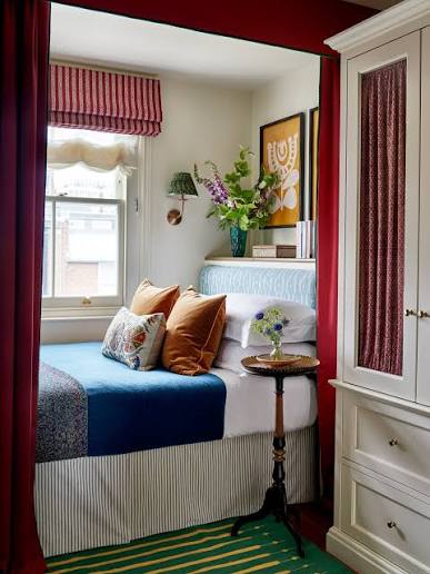 Consider building a bed into a small space to create a cosy cocoon, or a banquette to maximise on space around a dining table.