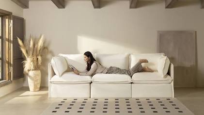Anabei modular sofa configured for modern living rooms, AI generated
