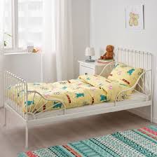minnen ext bed frame with slatted bed base white 38 1 4x74 3 4 ikea in 2021 bed frame bed base bed slats
