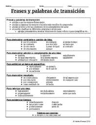 Pero no te desesperes que todo se puede solucionar de manera sencilla. Palabras De Transicion Worksheets Teaching Resources Tpt