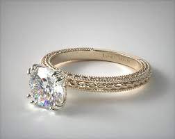 18k Yellow Gold Etched Rope Solitaire Engagement Ring Wedding Rings Solitaire Yellow Gold Engagement Rings Solitaire Engagement Ring