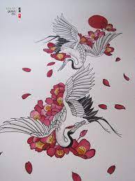 The intricate feather designs and bold lining are part of traditional japanese art. Japanese Style Bird Tattoos And If Want More Info Here Is A Stunning Video Of The Crane Dance Crane Tattoo Animal Tattoos Japanese Tattoo