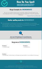 Do you ever think about how inconsiderate other people can be? Correct Spelling For Inconsiderate Infographic Spellchecker Net