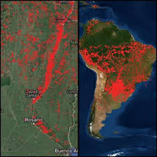 El informe indica que se prevé que los fenómenos se intensifiquen y generalicen a partir de la noche de este domingo y durante la madrugada del lunes en forma de lluvias y tormentas. Mapa En Llamas Asi Se Ven Los Incendios De Santa Fe En Uno De Los Peores Dias