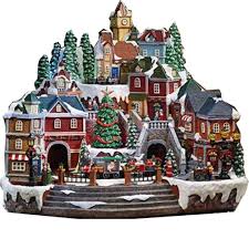 Shop all lemax sights & sounds items now. Christmas Village Animated With Lights Music And A Rotating Tree And Train Amazon Com Grocery Gourmet Food