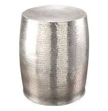 Karis Antique Silver Hammered Metal Garden Stool Side Table With Images Garden Stool Side Table Hammered Metal Stool