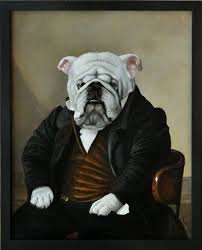 Melinda Copper Bulldog In A Suit Painting Grover Animal Portraits Art Dog Portraits Bulldog Art