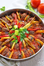 gemuse und kofte aus dem ofen tepsi kofte so nach gefuhl rezept kofte rezept turkische gerichte albanische rezepte