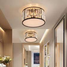 Crystal Drum Indoor Lighting Fixture Modernism 3 4 5 Lights Semi Flush Light Fixture In Black Modern Flush Mount Ceiling Light Indoor Lighting Fixtures Flush Lighting