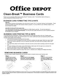 Make a good first impression and get your business noticed with office depot business cards. Fillable Online Clean Break Business Cards Office Depot Fax Email Print Pdffiller