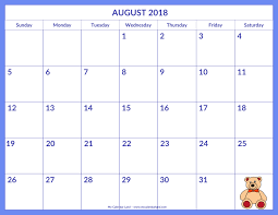 August 2018 Calendar My Calendar Land Dowload Calendar Printables 2019 Calendar 2018 Calendar Template