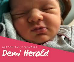 Our SCMH family loves to welcome newborns into our world. Congratulations  to Valecia Rogers and Dylan Herold