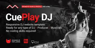 Cueplay Dj Producer Music Band Responsive Website Muse Template With Images Dj Website Templates Dj Website Dj Booking