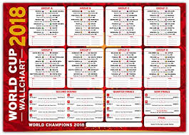 world cup wallchart russia 2018 neat stylish wall chart to track the football progress red