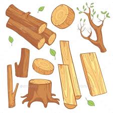 Cartoon Wooden Materials Wood Illustration Wood Stumps Lumber