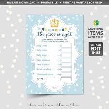 Your baby price is right game baby supplies. The Price Is Right Baby Shower Game Editable Hands In The Attic